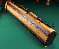 Instroke Tooled 3 Butt 7 Shaft Leather Case -Billiards Sale Store ist37 rust 02